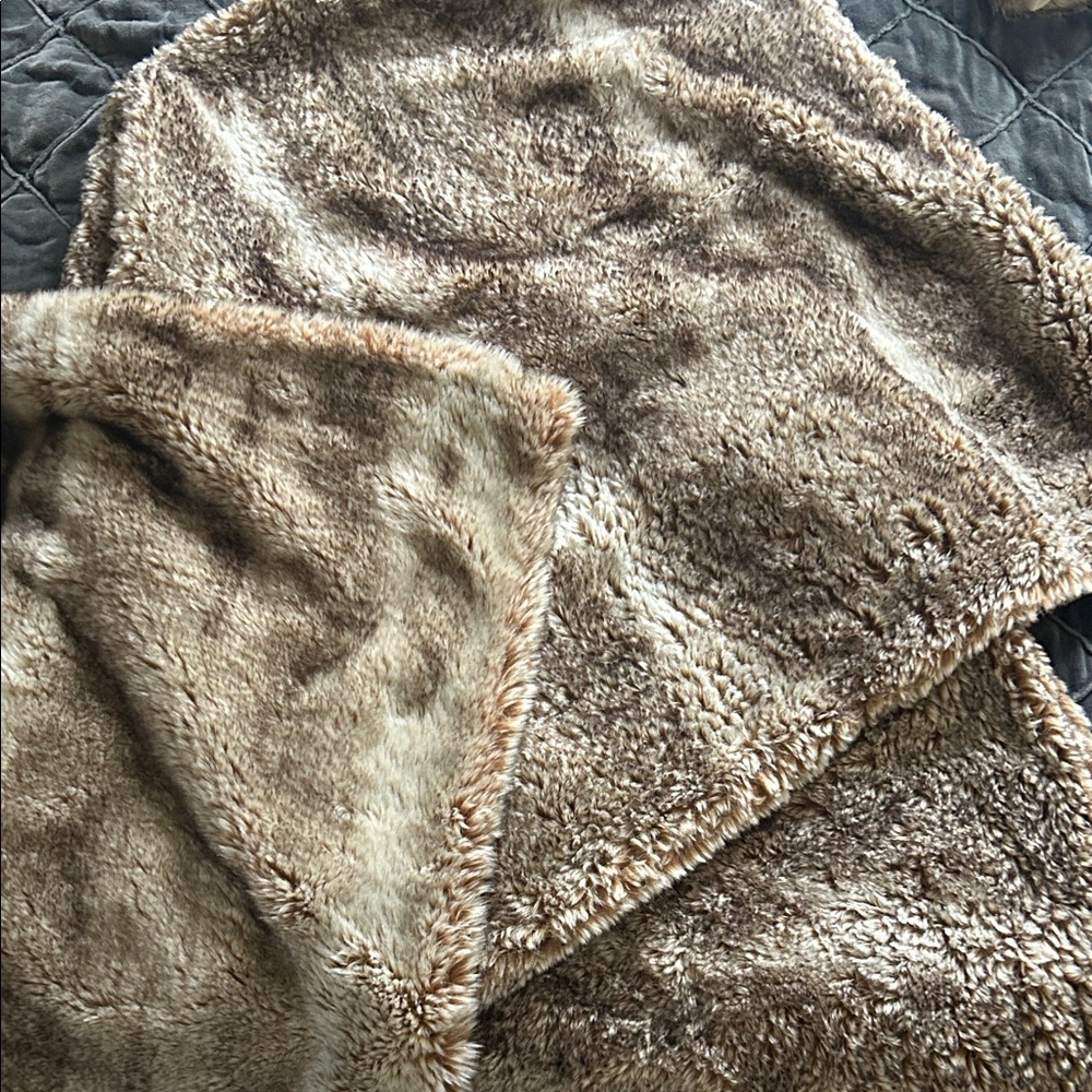 Luxurious Faux Fur Euro Shams x3
